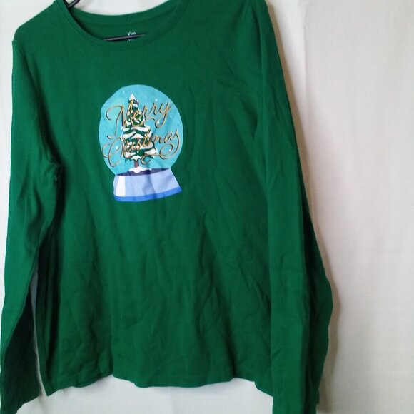 Kim Rogers Shirt Women XL Long Sleeve Merry Christmas Tree Green - Picture 8 of 14